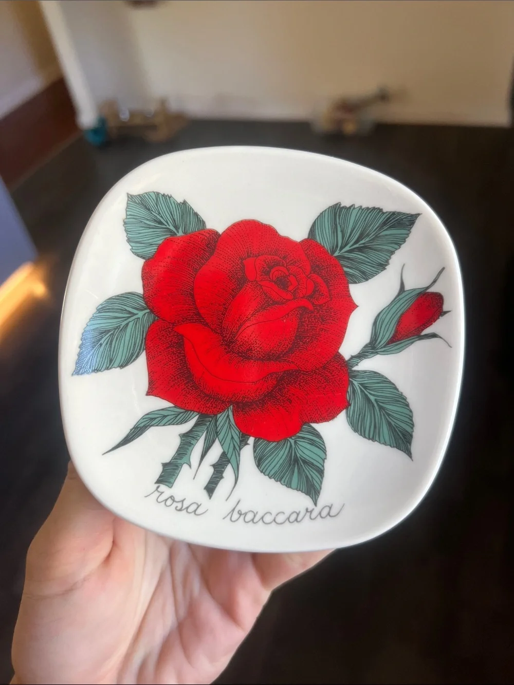 Rosa Baccara Red Rose Decorative Dish